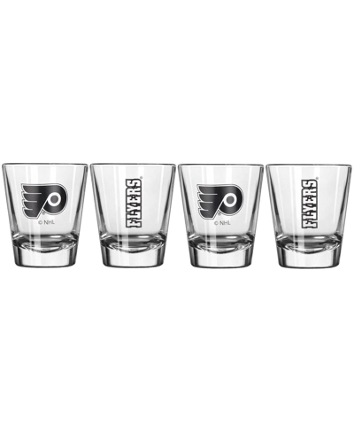 Logo Brands Philadelphia Flyers 2 oz Four-piece Shot Glass Set In Clear