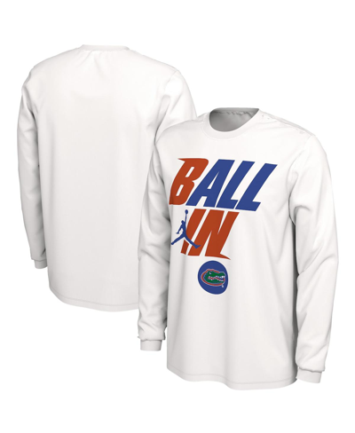Jordan Men's  White Florida Gators Ball In Bench Long Sleeve T-shirt