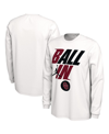 JORDAN MEN'S JORDAN WHITE OKLAHOMA SOONERS BALL IN BENCH LONG SLEEVE T-SHIRT