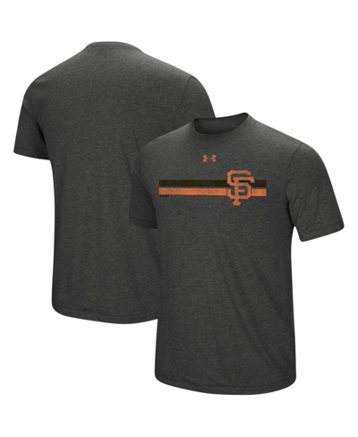 Under Armour Men's  Heathered Charcoal San Francisco Giants Stripe Logo Tri-blend T-shirt