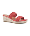 White Mountain Women's Salvadora Espadrille Wedge Sandals Women's Shoes In Red Smooth