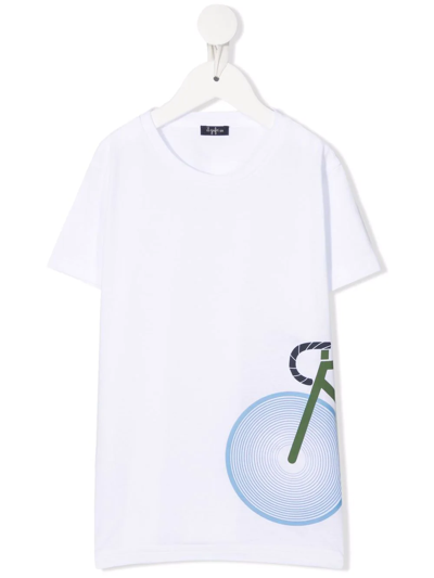 Il Gufo Kids' Cycle Graphic-print T-shirt In White