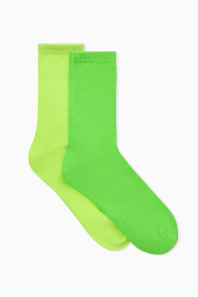 Cos 2-pack Ankle Socks In Green