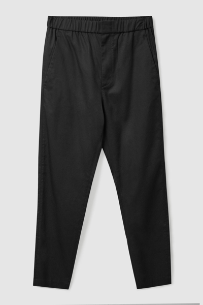 Cos Regular-fit Tapered Trousers In Black