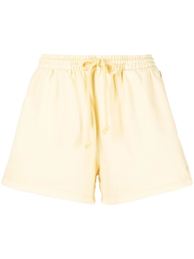 Levi's Embroidered-logo Mini Shorts In Saturated Yellow
