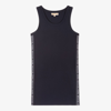 Michael Kors Logo Tape Cotton Tank Dress In Blue