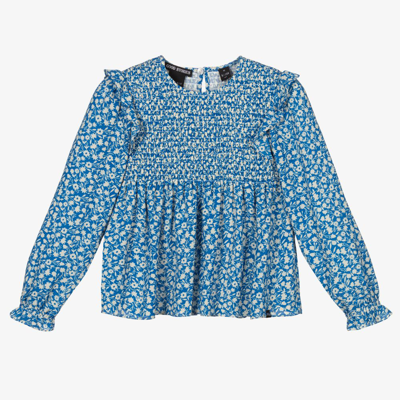 Nik & Nik Kids'  Girls Blue Floral Crêpe Blouse