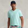 Ralph Lauren Classic Fit Jersey V-neck T-shirt In Aqua Verde