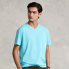 Ralph Lauren Classic Fit Jersey V-neck T-shirt In Vacation Blue