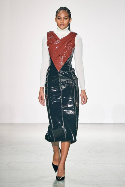 Bibhu Mohapatra Patent Leather Midi Dress