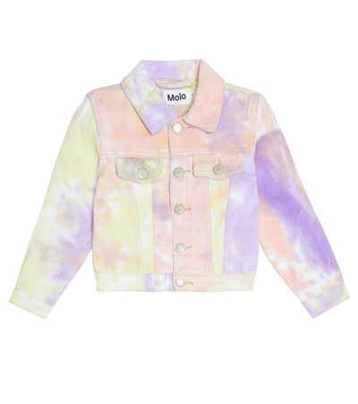 Molo Kids Heidi Tie-dye Denim Jacket In Purple