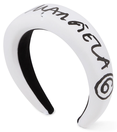MM6 Maison Martin Margiela White Padded Headband MM6 Maison Margiela Logo Ribbed Headband - White | Garmentory main image 4