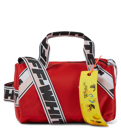 Off-white Kids' Brand-print Shell Shoulder Bag In Red