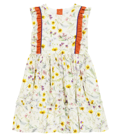 Paade Mode Kids' Julie Ruffle-trimmed Floral Dress In Julie White
