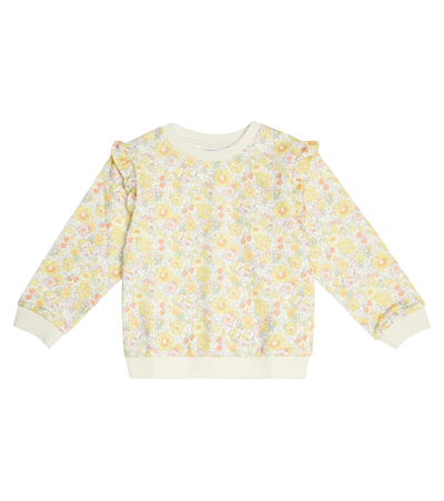 Tartine Et Chocolat Kids' Liberty Floral Cotton Sweatshirt In Lemon