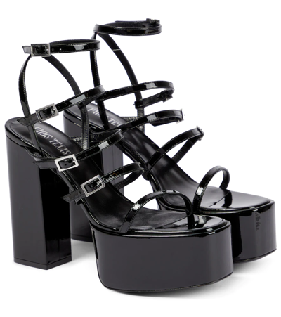 Paris Texas Jessica Leather Platform Sandals In Black
