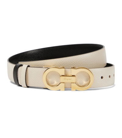 Ferragamo Reversible And Adjustable Gancini Belt In Purple