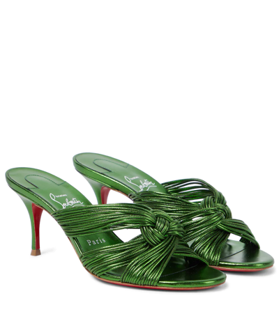 Christian Louboutin Multitaski 70 Knotted Leather Sandals In Nocolor