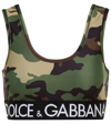 DOLCE & GABBANA CAMOUFLAGE JERSEY SPORTS BRA