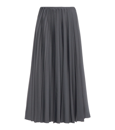 The Row Vinsky Pleated High Waist A-line Skirt In Concrete