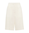 The Row Flash Wool And Silk-blend Shorts In Cream