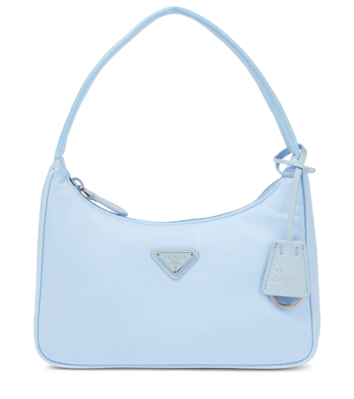 Prada Re-edition Mini Shoulder Bag In Celeste