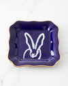 Hunt Slonem Bunny Portrait Plate In Coblat