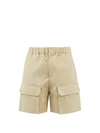 Fendi Cargo-pocket Cotton-blend Canvas Bermuda Shorts In Green