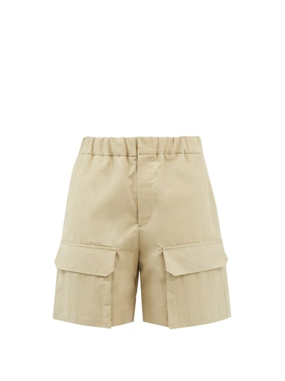 Fendi Cargo-pocket Cotton-blend Canvas Bermuda Shorts In Green