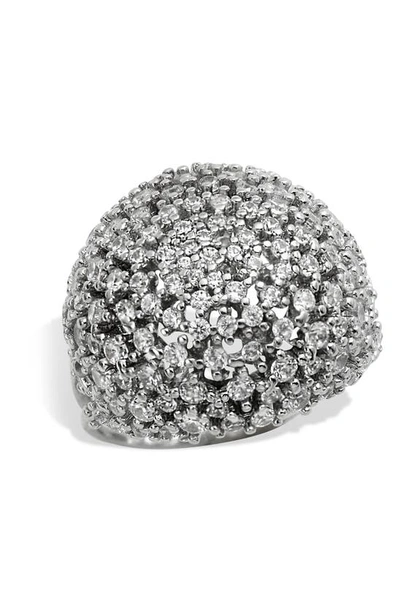 Savvy Cie Jewels Sterling Silver Bombay Cz Cluster Ring In White
