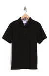 Duchamp Contrast Trim Knit Polo Shirt In Black