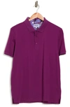 Duchamp Contrast Trim Knit Polo Shirt In Purple