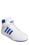 Adidas Originals Postmove Mid Sneaker In White/royal Blue/grey Two