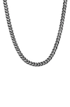 Hmy Jewelry Wheat Oxidized Chain Necklace In Black