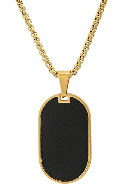 Hmy Jewelry Black Dog Tag Pendant Necklace In Black / Yellow