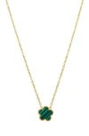 Adornia 14k Yellow Gold Plated Green Mother-of-pearl Clover Pendant Necklace