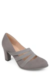 Journee Collection Journee Collectoin Loren Block Heel Pump In Grey