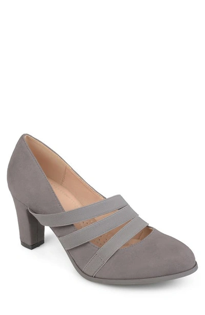 Journee Collection Journee Collectoin Loren Block Heel Pump In Grey