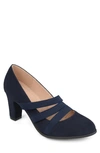 Journee Collection Journee Collectoin Loren Block Heel Pump In Navy