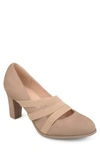 Journee Collection Journee Collectoin Loren Block Heel Pump In Taupe