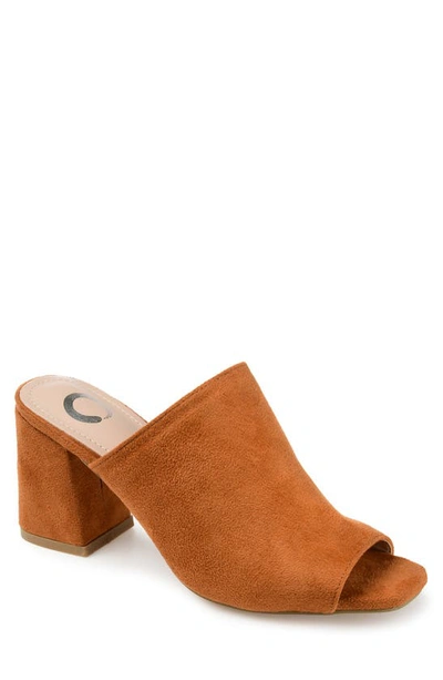 Journee Collection Adelaide Block Heel Mule In Camel