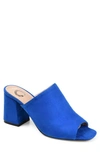 Journee Collection Adelaide Block Heel Mule In Blue