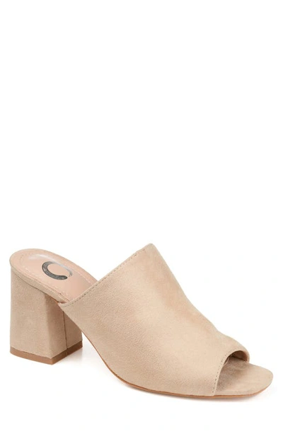 Journee Collection Adelaide Block Heel Mule In Nude