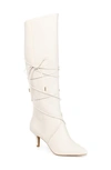 Journee Collection Kaavia Wrapped Tie Tall Boot In Bone