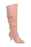 Journee Collection Kaavia Wrapped Tie Tall Boot In Rose