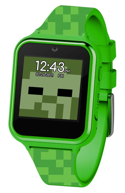 Accutime Kids Minecraft Touchscreen Interactive Smart Watch In Green