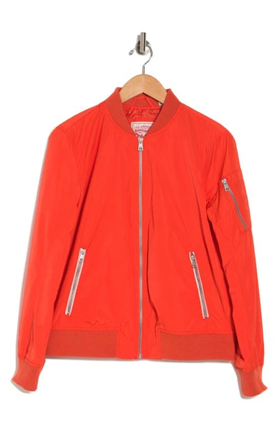 Levi's Ma-1 Satin Bomber Jacket In Cherry Tomato