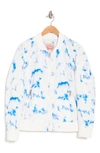 Levi's Ma-1 Satin Bomber Jacket In Tie Dye White/ Grey Blu