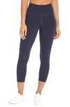 Marika Drew High Waist Crop Pocket Leggings In Midnight Blue