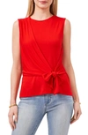 Vince Camuto Tie Front Sleeveless Top In Red Hot
